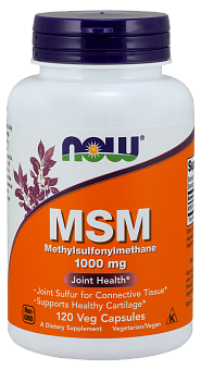 NOW MSM, МСМ, Метилсульфонилметан (сера органическая)1000 мг - 120 капсул