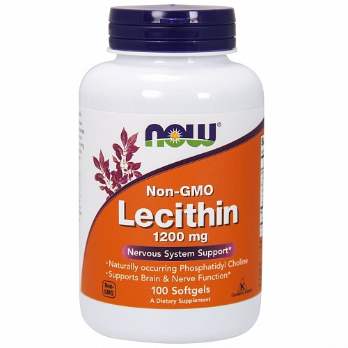 NOW Lecithin, Лецитин 1200 мг - 100 желатиновых капсул