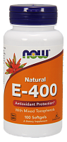 NOW E-400, Витамин Е-400 Натуральный - 100 капсул
