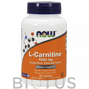 Now Foods L-Carnitine, L-Карнитин 1000 мг - 50 таблеток