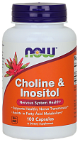 NOW Cholin & Inositol, Холин + Инозитол - 100 капсул