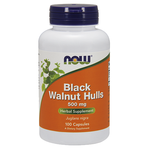 NOW Black Walnut Hulls, Черный Орех 500 мг - 100 капсул