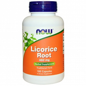 NOW Licorice Root, Солодка Корень 450 мг - 100 капсул