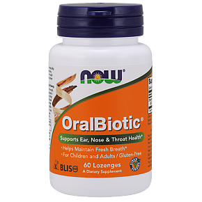 NOW OralBiotic, Оралбиотик, Пробиотик для Полости Рта - 60 жевательных таблеток