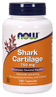 NOW Shark Cartilage, Акулий Хрящ 750 мг - 100 капсул