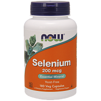 NOW Selenium, Селен 200 мкг - 180 капсул