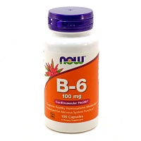 NOW B-6    Витамин  В-6, Пиридоксин 100 мг - 100 капсул