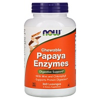 NOW Papaya Enzymes, Папайя Энзимы, Ферменты - 360 таблеток