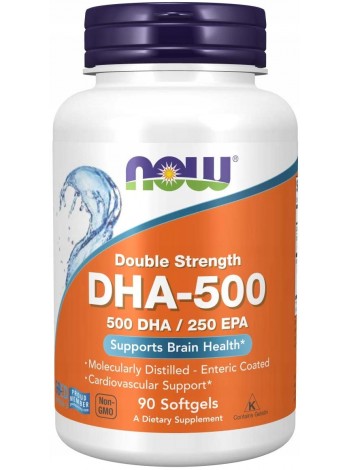 NOW Omega-3 DHA-500, Омега-3 500 DHA/ 250 EPA - 90 капсул
