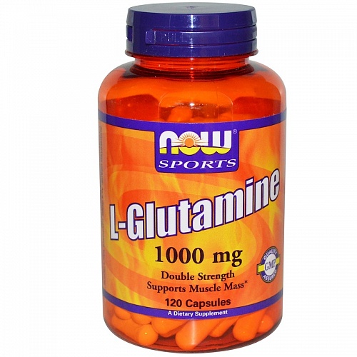 NOW  L-Glutamine, L-Глютамин 1000 мг - 120 капсул