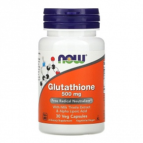 NOW Glutathione 500 mg, Глютатион  500 мг - 30 капсул