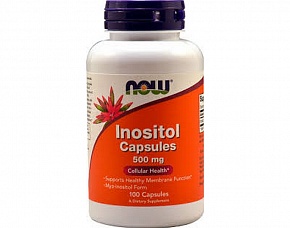 NOW Inositol 500 mg Myo-Inositol Form Инозитол 500 мг - 100 капсул