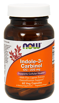 NOW Indole-3-Carbinol, Индол-3-Карбинол 200 мг - 60 капсул