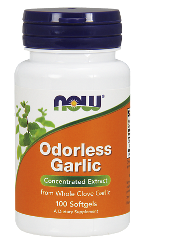NOW Garlic Odorlees, Чеснок без Запаха 25 мг - 100 капсул