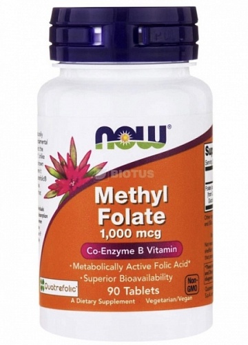 NOW  Methyl  Folate 1000 mcg 90 tab/ Метил Фолат 1000 мкг. - 90 таблеток