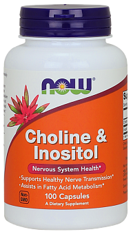 NOW Cholin & Inositol, Холин + Инозитол - 100 капсул