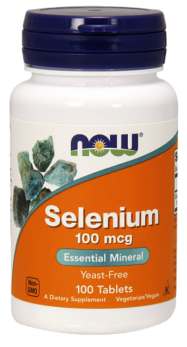 NOW Selenium, Селен 100 мкг - 100 таблеток