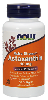 NOW Astaxanthin, Астаксантин 10 мг - 60 капсул