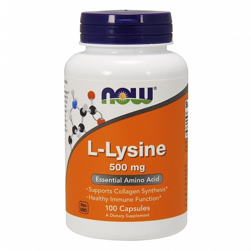NOW L-Lysine, L-Лизин 500 мг - 100 капсул