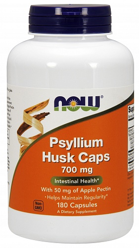 NOW Psyllium Husk, Подорожник + Пектин - 180 капсул