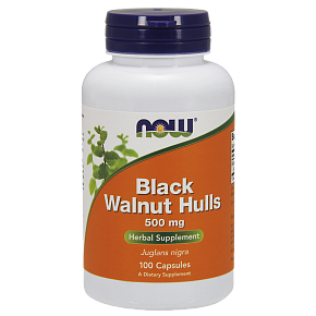 NOW Black Walnut Hulls, Черный Орех 500 мг - 100 капсул