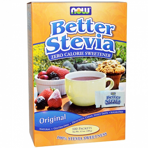 NOW Stevia, Стевия 1000 мг - 100 пакетов