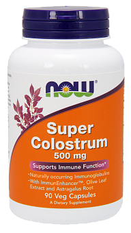 NOW Super Colostrum, Супер Колострум 500 мг - 90 капсул