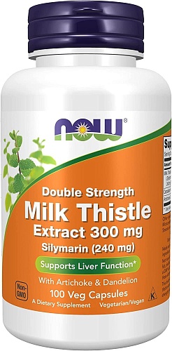 NOW Milk Thistle, Силимарин, Расторопша Экстракт 300 мг - 100 капсул