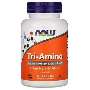 TRI-AMINO 120 capsules Аминокислоты Комплекс (L-Аргинин, L-Орнитин, L-Лизин) -120 капсул