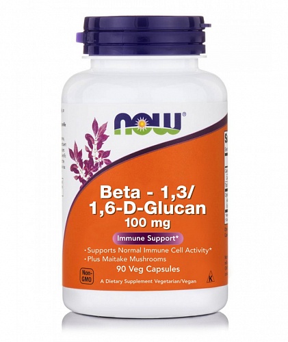 NOW Beta, Бета Глюкан 1,3/1,6 100 мг - 90 капсул